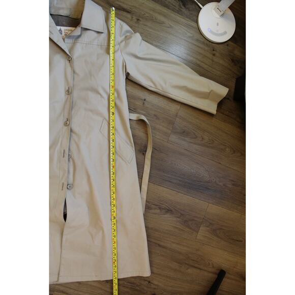 London Fog Vintage Tan Trench Coat Zip-Out Liner Belted Classic Size 10P - Picture 3 of 8